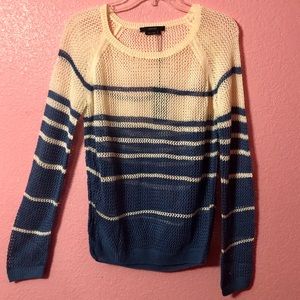 Vertigo Striped Open Knit Sweater